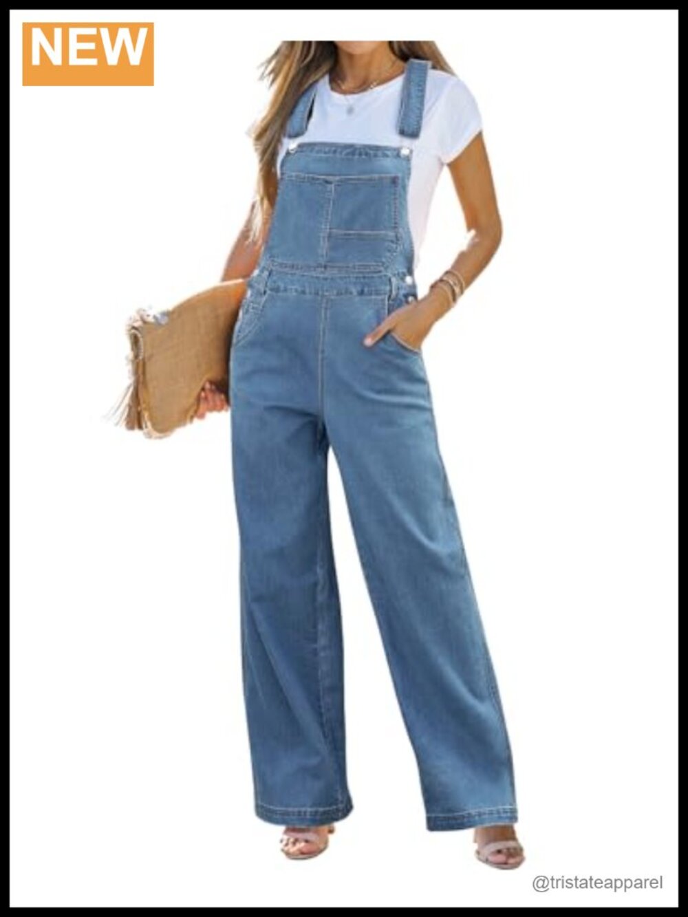 Womens Loose Fit Stretch Denim Overalls Straight Leg Baggy Bib Jumpsuit